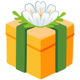 blossom and wrapped gift