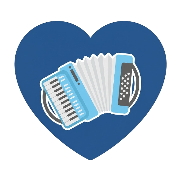Blue heart and Accordion