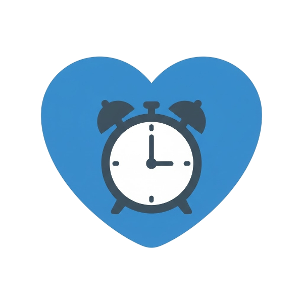 Blue heart and Alarm clock