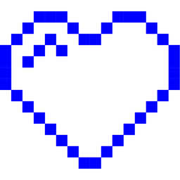 blue heart and alien monster