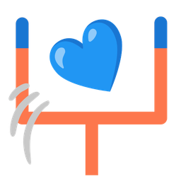 blue heart and american football