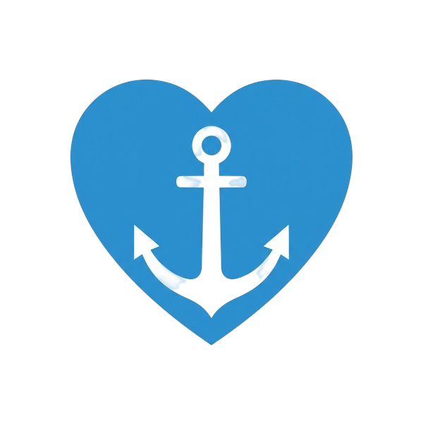 Blue heart and Anchor