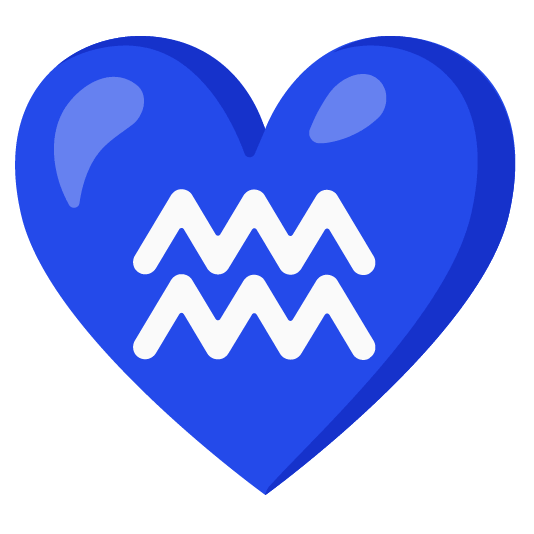 Blue heart and Aquarius