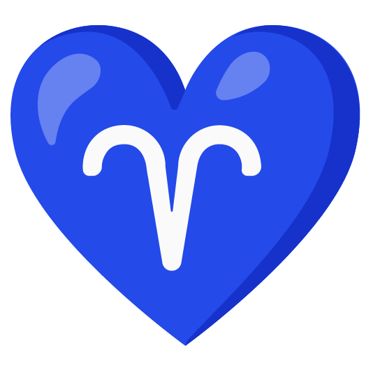 Blue heart and Aries