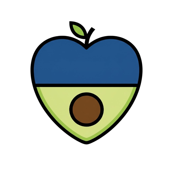 Blue heart and Avocado
