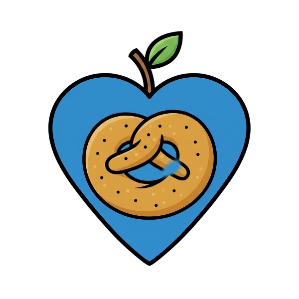 Blue heart and Bagel