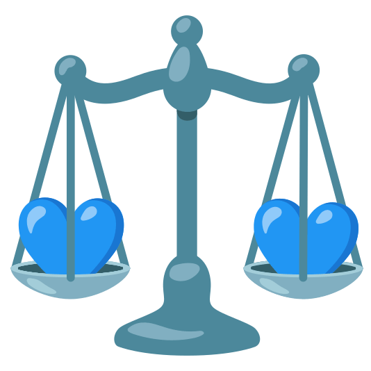 Blue heart and Balance scale