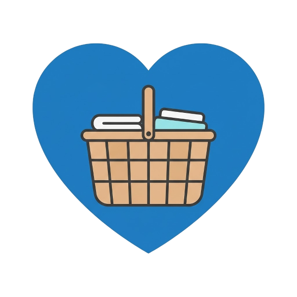 Blue heart and Basket