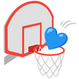 blue heart and basketball