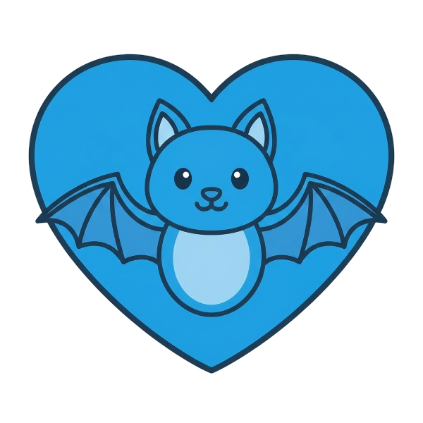 Blue heart and Bat