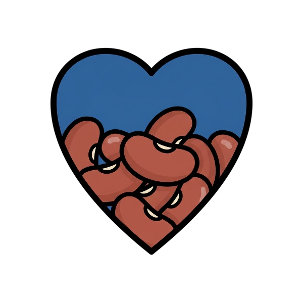 Blue heart and Beans