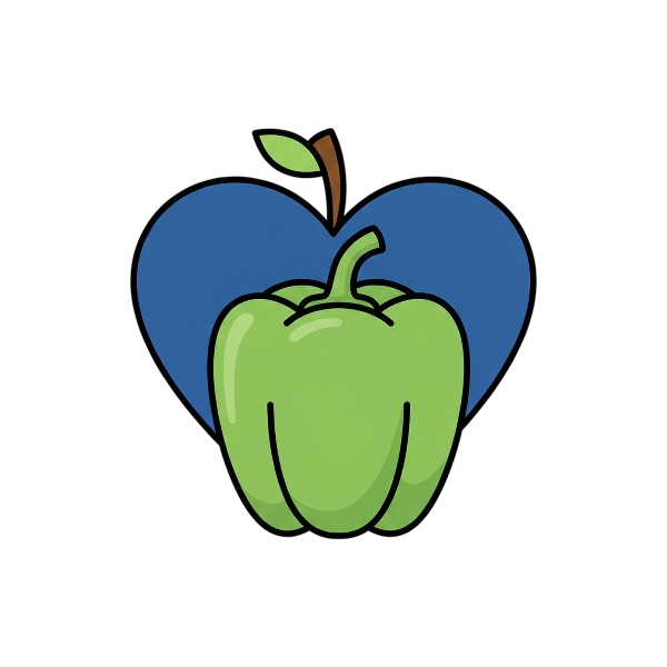 Blue heart and Bell pepper