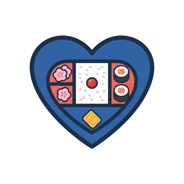 Blue heart and Bento box