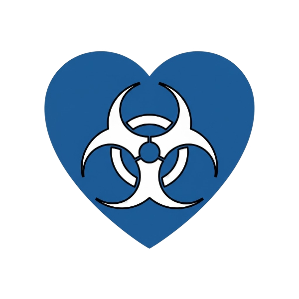 Blue heart and Biohazard