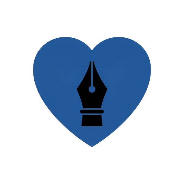 Blue heart and Black nib
