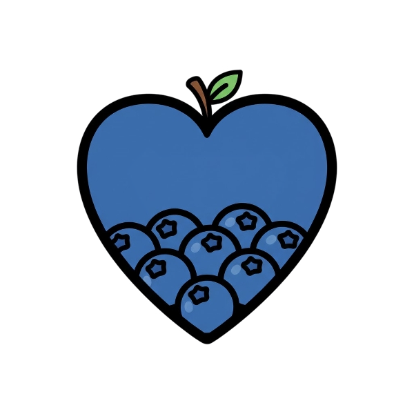 Blue heart and Blueberries