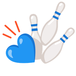 blue heart and bowling