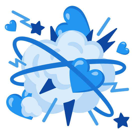 Blue heart and Boxing glove