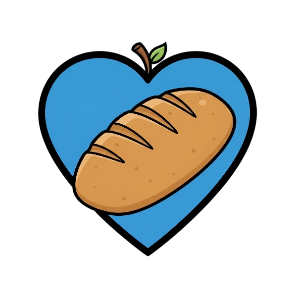 Blue heart and Bread