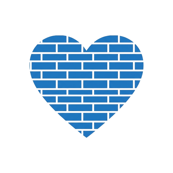 Blue heart and Brick