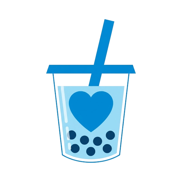 Blue heart and Bubble tea