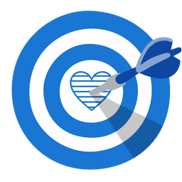 blue heart and bullseye