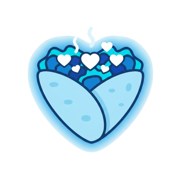 Blue heart and Burrito