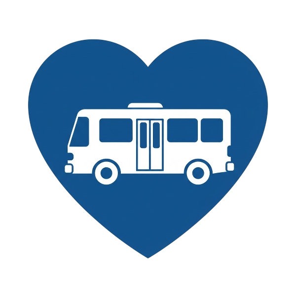 Blue heart and Bus