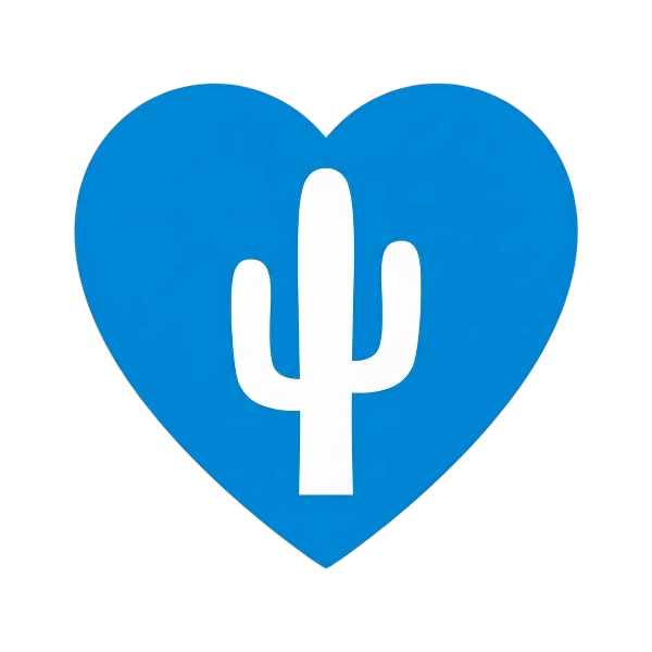 Blue heart and Cactus