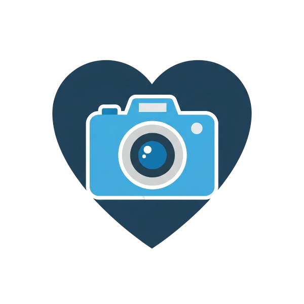 Blue heart and Camera