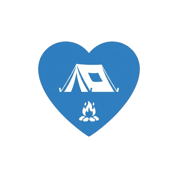 Blue heart and Camping