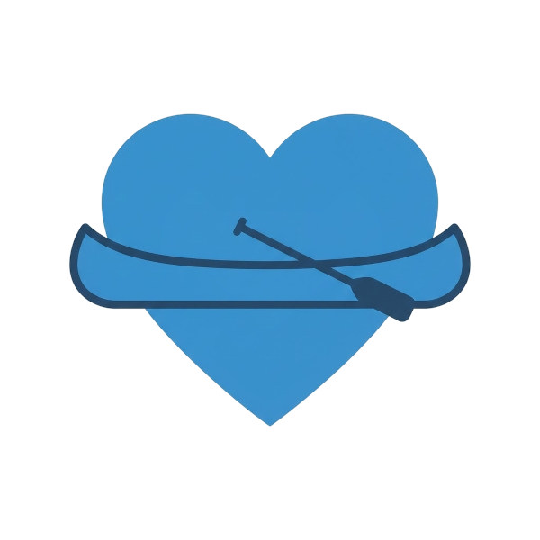 Blue heart and Canoe