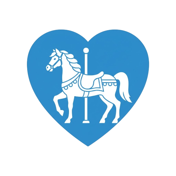Blue heart and Carousel horse
