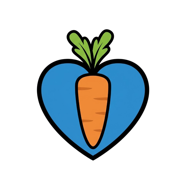 Blue heart and Carrot