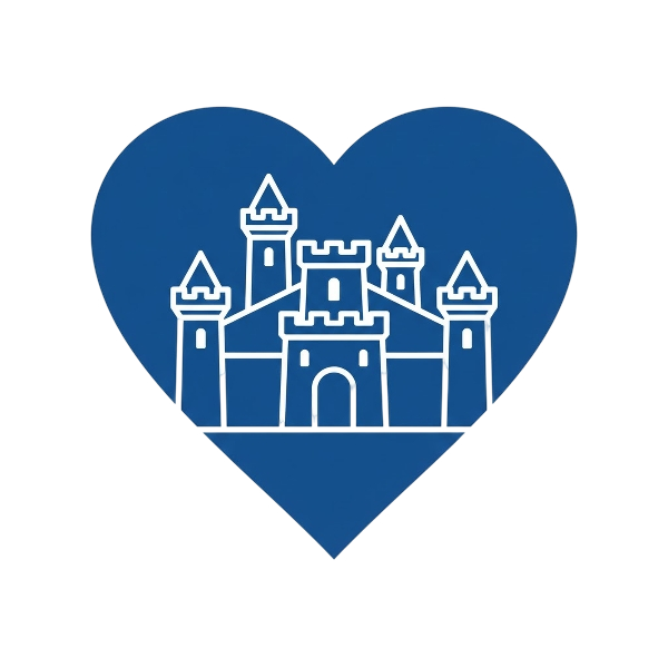 Blue heart and Castle