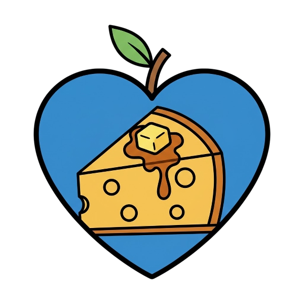 Blue heart and Cheese wedge
