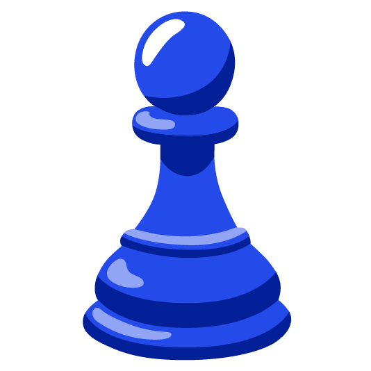 Blue heart and Chess pawn