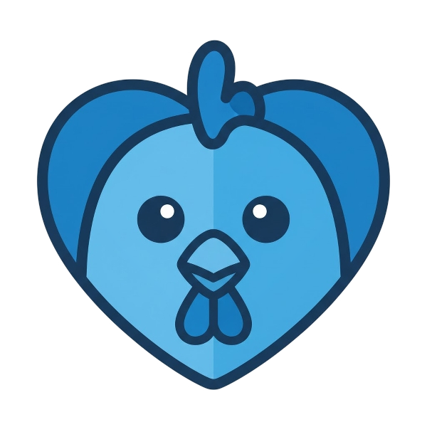 Blue heart and Chicken