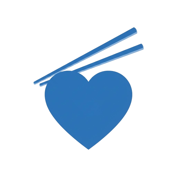 Blue heart and Chopsticks