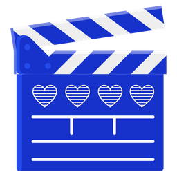 blue heart and clapper board