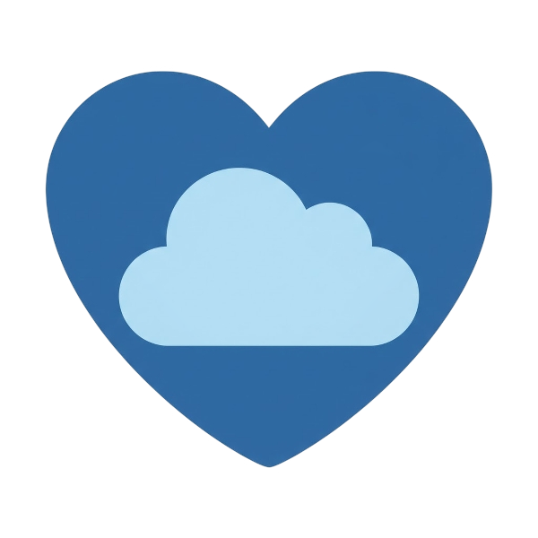 Blue heart and Cloud