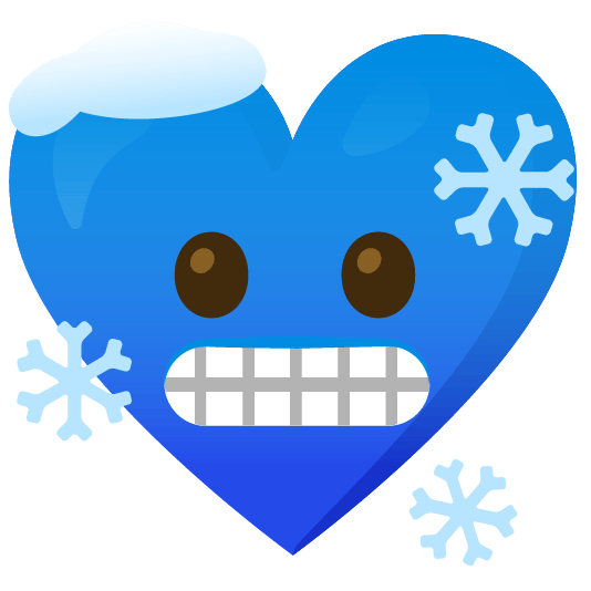Blue heart and Cold face
