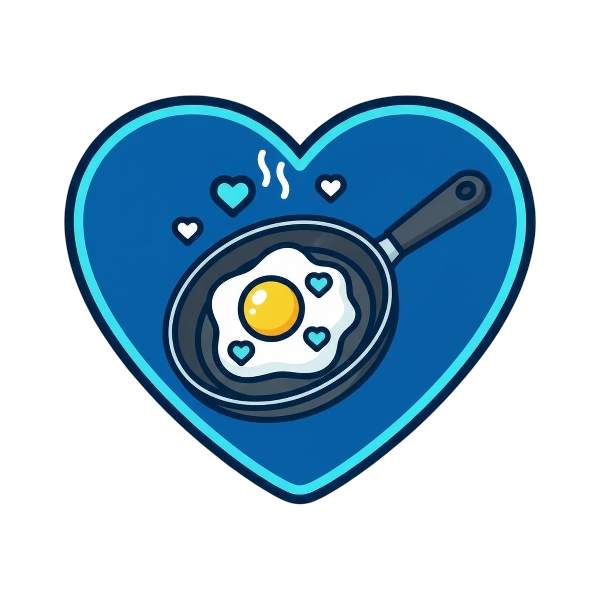 Blue heart and Cooking