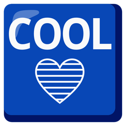 blue heart and COOL button