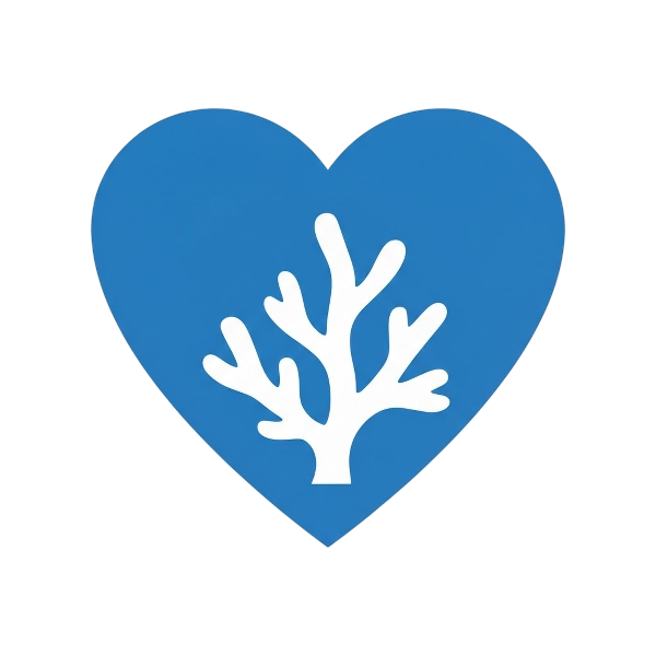 Blue heart and Coral