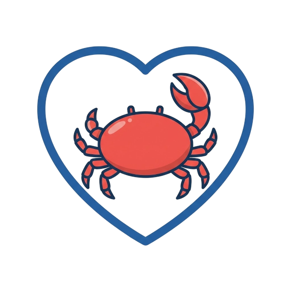 Blue heart and Crab