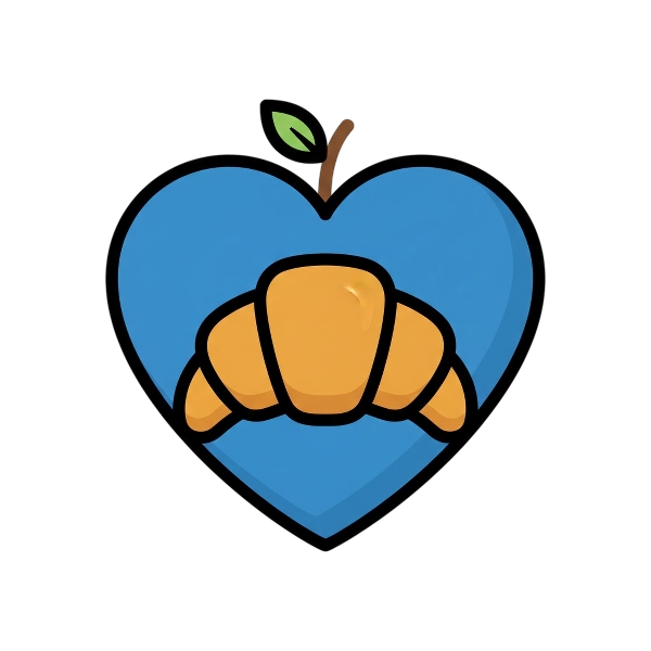 Blue heart and Croissant