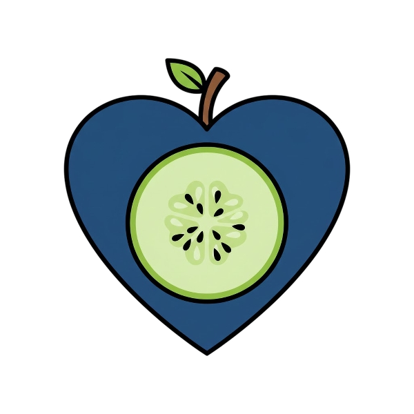 Blue heart and Cucumber