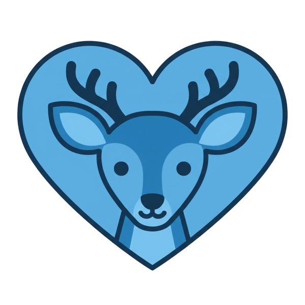 Blue heart and Deer