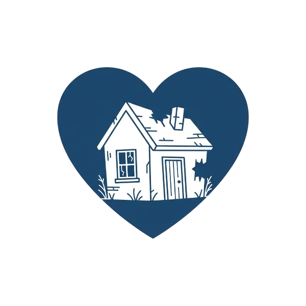 Blue heart and Derelict house